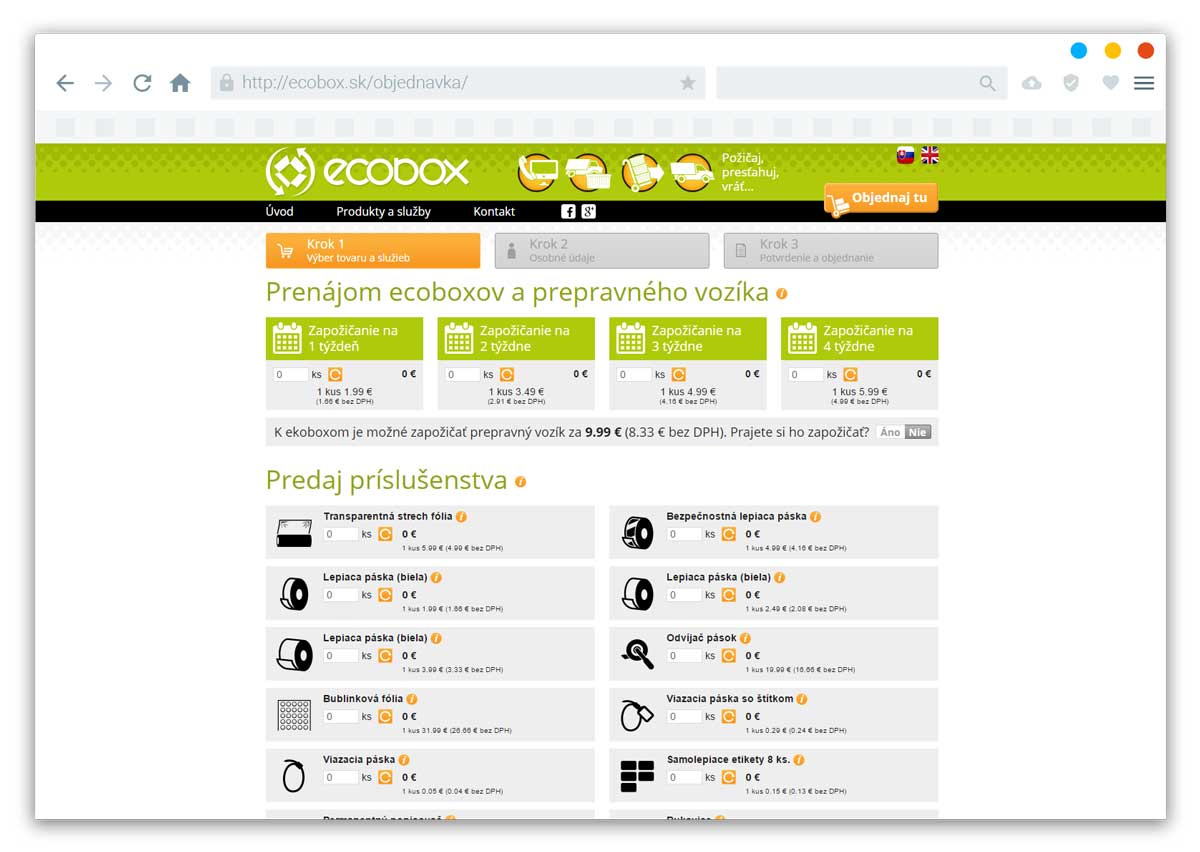 Objednávkový formulár služieb a tovaru